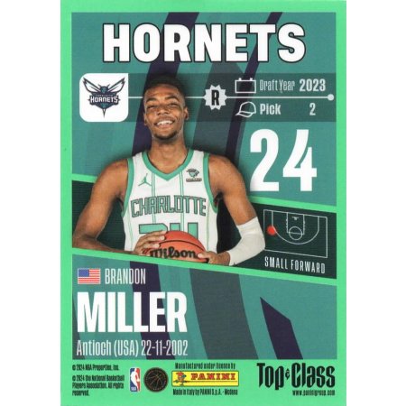 2023-24 PANINI NBA Top Class - #18 - Brandon Miller - Charlotte Hornets - Rookie